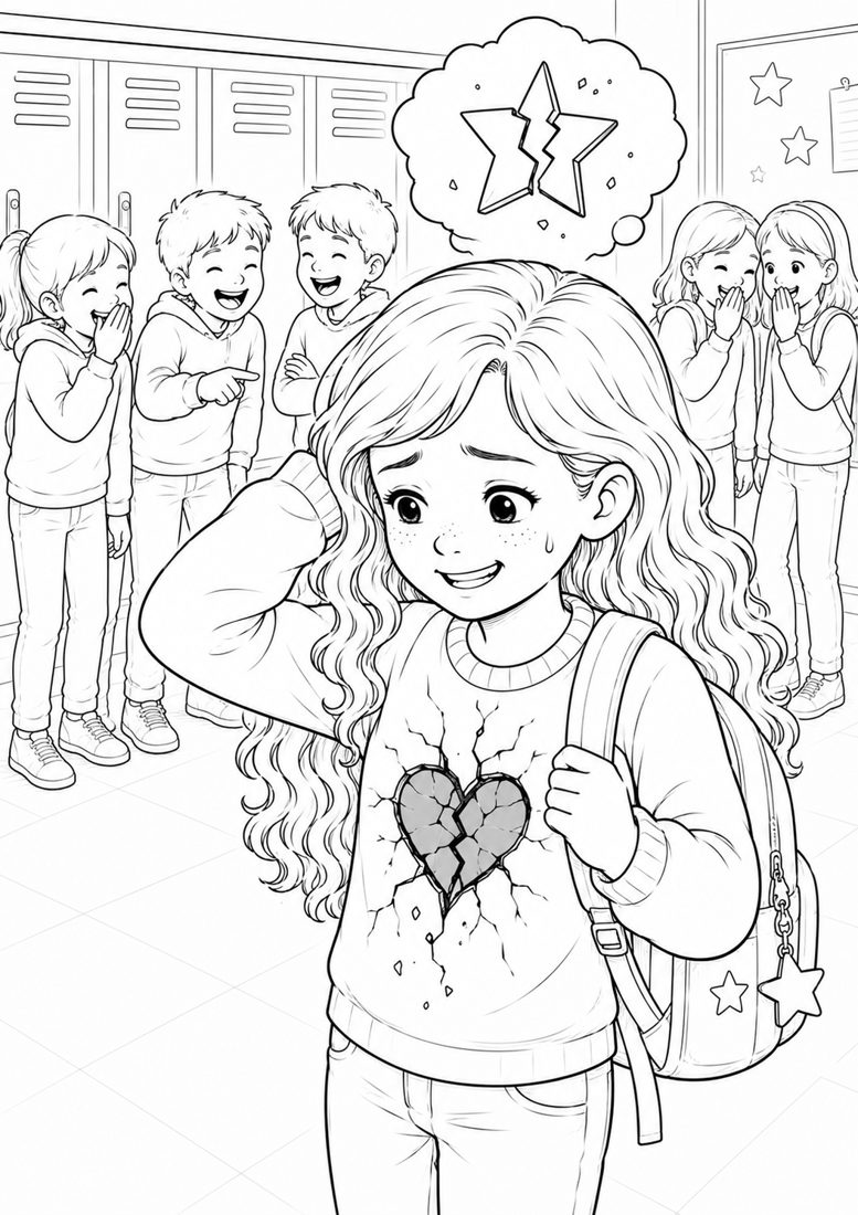 Coloring page: the invisible bruise