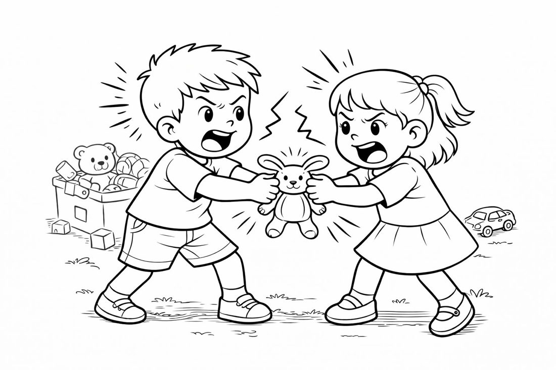 Coloring page: the fight