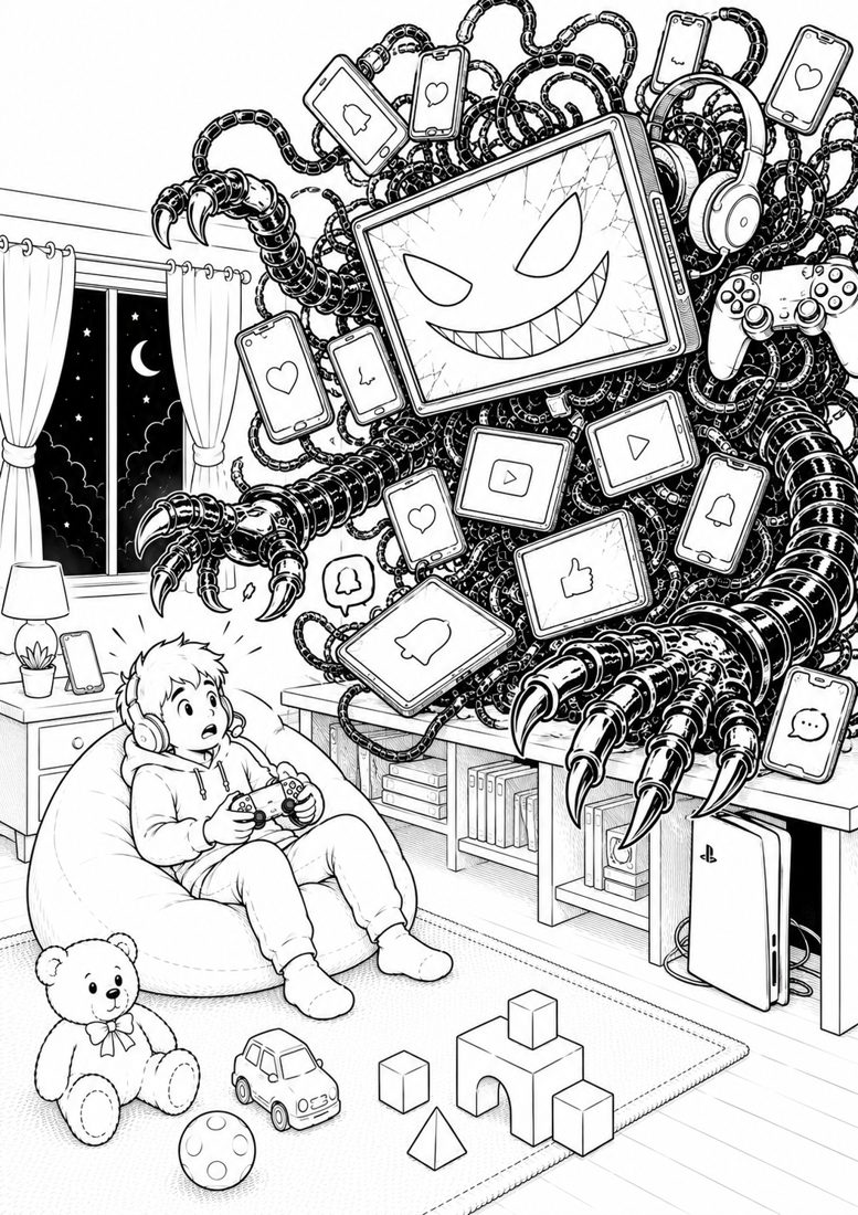Coloring page: the Screen Monster